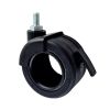 Black Contemporary Braked Rubber Twin Wheel Castor Stem Fitting