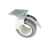 Contemporary Grey Twin Wheel Castor Braked with Plate Fitting