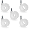 65mm Moebius White Office Chair Castor with M10 Circlip Set of 5
