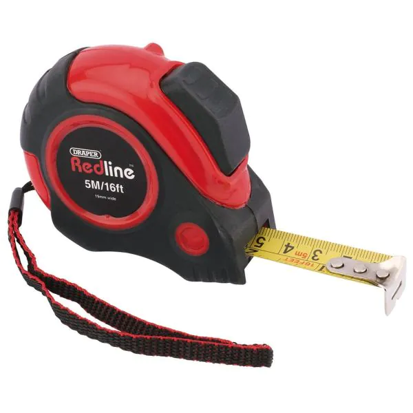 DRAPER REDLINE MEASURING TAPE 5M 16FT Castors Trolley Wheels Castors Online from Ross Handling