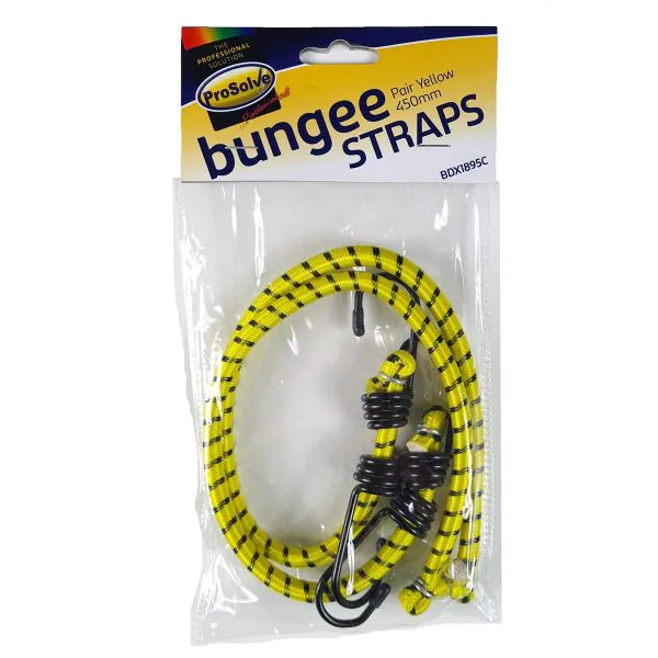 PROSOLVE 450MM YELLOW BUNGEE STRAP PAIR Castors Trolley Wheels Castors Online from Ross Handling