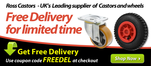 Banner With Free Delivery for Castors